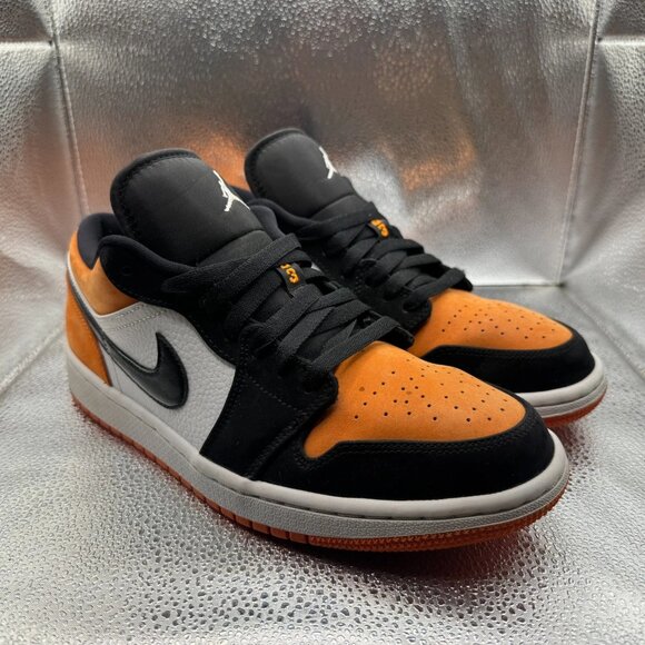 Size 8.5 Jordan 1 Low Shattered Backboard Orange Black Men's Shoes 553558-128 - Picture 1 of 10